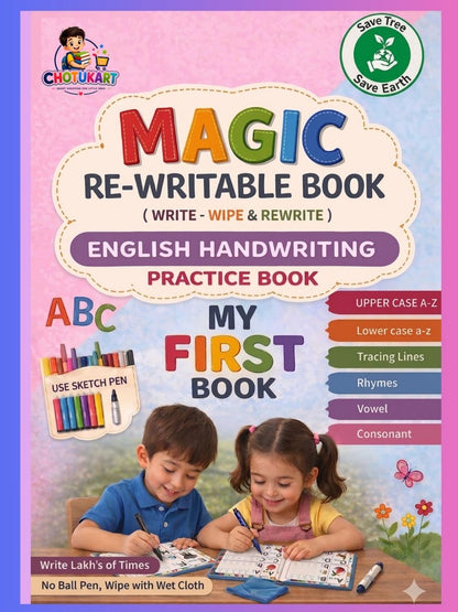 Magic Re-Writable Books 3-in-1 Combo: Kannada + English + Maths